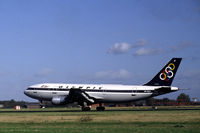 SX-BEF @ EHAM - Olympic Airways Airbus A300B4-103 taking off from Schiphol airport, the Netherlands, 1990 - by Van Propeller