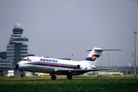 EC-DIR @ EHAM - Spantax Douglas DC-9-14 taking off from Schiphol airport, the Netherlands, 1983 - by Van Propeller