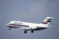 EC-DIR @ EHAM - Spantax Douglas DC-9-14 taking off from Schiphol airport, the Netherlands, 1983 - by Van Propeller