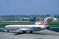 TC-JBM @ EHAM - THY Turkish Airlines Boeing 727-2F2 at Schiphol airport, the Netherlands, 1984 - by Van Propeller