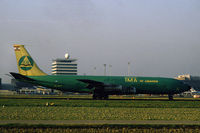 OD-AFY @ EHAM - TMA Boeing 707-327C freighter landing at Schiphol airport, the Netherlands, 1983 - by Van Propeller