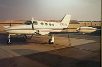 N3217Q @ KONT - Cessna 401-0017 manufactured in 1966 but registered in 1967. This photo was taken in 1988 at Ontario International Airport, Ontario, California where it was parked behind Wells Aviation located on the south side of the runways. - by Kenny Adams