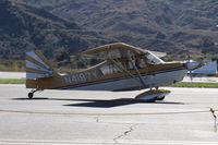 N4187Y @ SZP - 1977 Bellanca 8KCAB SUPER DECATHLON, Lycoming AEIO-360 180 Hp, full inverted systems, aerobatic, wing Micro Vortex generators by STC, taxi back - by Doug Robertson