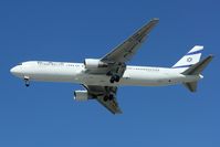 4X-EAK @ LLBG - Flight from Boston on a landing glide to runway 30. - by ikeharel