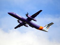 G-JECY @ EGLL - De Havilland Canada DHC-8-402Q departing London Heathrow. - by moxy