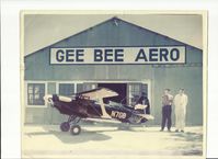 N7GB @ RHV - Circa 1960.  Gee Bee Aero Special N7GB in front of Gee Bee Aero which was a major airframe repair and aircraft salvage business located on the west side of Reid's Hillview  airport, San Jose CA. - by Douglas Bauer
