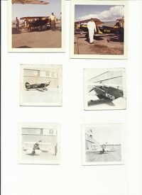 N7GB @ RHV - Montage of photos of Gee Bee Aero Special N7GB.  Most photos were taken on Reid's Hillview Airport circa 1960.  The photo taken beneath the wing of a C-130 was taken at San Francisco International airport. - by Douglas Bauer
