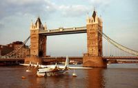 G-BJHS - G-BJHS on the Thames in the evening sun, August 1982 - by Goat66