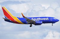 N497WN @ KBOI - Landing RWY 10L.
