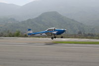 N8667H @ SZP - 1947 North American NAVION, Continental IO-520 285 Hp upgrade, takeoff climb Rwy 22. Young Eagles flight. - by Doug Robertson