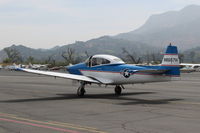 N8667H @ SZP - 1947 North American NAVION, Continental IO-520 285 Hp upgrade, taxi to Rwy 22, Young Eagles flight. Dave has given 1,200 Young Eagles rides. - by Doug Robertson