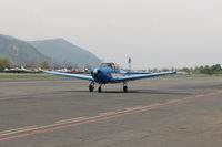 N8667H @ SZP - 1947 North American NAVION, Continental IO-520 285 Hp upgrade, Young Eagles flight, taxi to Rwy 22 - by Doug Robertson