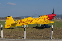 HB-MSC @ LSZG - On the roudabout near Grenchen aerodrome instead of a Starfighter. - by sparrow9