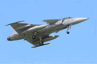 9236 @ LFRJ - Saab JAS-39C Gripen, Short approach rwy 08, Landivisiau Naval Air Base (LFRJ) Tiger Meet 2017 - by Yves-Q
