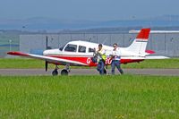 G-BOPC @ EGFF - CHEROKEE WARRIOR II, Aero's, Cardiff based, callsign Student Pilot Aero's68, seen leaving ac after 1st solo. - by Derek Flewin