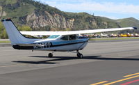 N747PP @ SZP - 1980 Cessna 182R SKYLANE, Continental IO-540-J3C5D 235 Hp, taxi to Rwy 04 - by Doug Robertson
