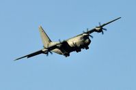 ZH889 @ EGFH - RAF Hercules C.5 aircraft coded 889 approaching Runway 22. - by Roger Winser
