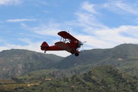 N68405 @ SZP - 1943 Boeing Stearman A75N1 (PT-17), P&W R985 450 Hp Wasp Jr. radial upgrade, takeoff climb Rwy 22 - by Doug Robertson