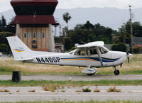 N446SP @ KRHV - Locally-based 1999 Cessna 172S landing at Reid Hillview Airport, San Jose, CA. - by Chris Leipelt