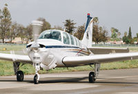 N367HP @ KRHV - 1981 Beechcraft A36 Bonanza taxing to the visitors ramp at Reid Hillview Airport, San Jose, CA. - by Chris Leipelt