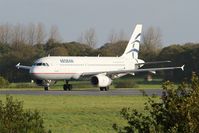 SX-DVS @ LFRB - Airbus A320-232, Ready to take off  rwy 25L, Brest-Bretagne airport (LFRB-BES) - by Yves-Q