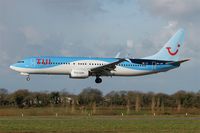 OO-JAY @ LFRB - Boeing 737-8K5, On final rwy 25L, Brest-Bretagne airport (LFRB-BES) - by Yves-Q