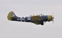 G-OUGH @ EGFH - Resident Yak-52 departing Runway 04. - by Roger Winser