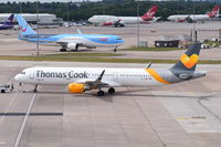 G-TCDO @ EGCC - Being pushed back at Manchester. - by Graham Reeve
