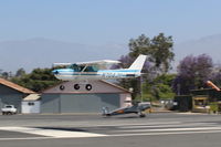 N704JH @ SZP - 1976 Cessna 150M, Continental O-200 100 Hp, on short final landing Rwy 22 - by Doug Robertson