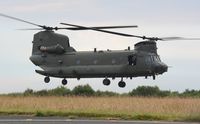 ZH891 @ EGFH - 27 Squadron RAF display Chinook HC.6A departing Runway 04. - by Roger Winser
