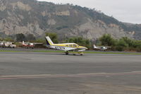 N7787N @ SZP - 1969 Piper PA-28-180 CHEROKEE, Lycoming O&VO-360 180 Hp, taxi off the active - by Doug Robertson