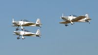 G-CIBM @ EGFH - Resident Vans RV-8 aircraft of Team Raven led by Raven 4 departing Runway 22. - by Roger Winser
