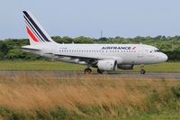 F-GUGM @ LFRB - Airbus A318-111, Take off run rwy 07R, Brest-Bretagne airport (LFRB-BES) - by Yves-Q