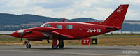 OE-FIS @ EGPN - Holding for departure at Dundee - by Clive Pattle