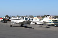 N3QA @ SZP - 1984 Beech B36TC BONANZA, Continental TSIO-520-UB 300 Hp continuous, wing leading edge vortex generators std. to improve roll control at high angle of attack. Six seats. Turbocharged. - by Doug Robertson