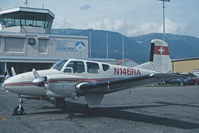 N146RA @ LSZG - In front of the newer tower at Grenchen. Scanned from a slide. - by sparrow9