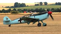 G-AWHC @ QFO - 2 seat Buchon captured on roll out after a display at IWM Duxford 14th July 2018 - by Chris Beresford