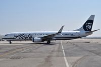 N419AS @ KBOI - Taxiing onto the Alaska ramp.
