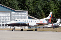 OY-BJP @ EKVJ - BenAir Metro III parked at Stauning airport, Denmark. For sale at the time, and missing a propeller