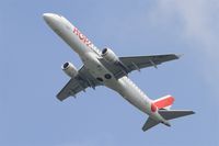 F-HBLF @ LFPG - Embraer ERJ-190-100, Take off rwy 27L, Roissy Charles De Gaulle airport (LFPG-CDG) - by Yves-Q