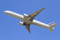 F-GSQM @ LFPG - Boeing 777-328 (ER), Take off rwy 27L, Roissy Charles De Gaulle airport (LFPG-CDG) - by Yves-Q