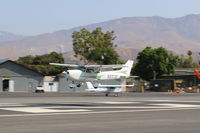 N97172 @ SZP - 1984 Cessna 172P SKYHAWK, Lycoming O-320-D2J 160 Hp, landing Rwy 22 - by Doug Robertson
