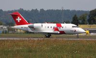 HB-JWA @ LOWG - REGA Swiss Air Ambulance Bombardier Challenger 650