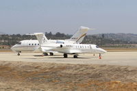 N411AJ @ CMA - 2004 Bombardier Aerospace LEARJET 45, two Honeywell TFE731-20-1B turbofans flat rated at 3,500 lb st each with FADEC, on SUN AIR ramp in foreground. - by Doug Robertson