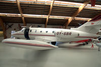 OY-SBR @ EKVJ - Aérospatiale SN601 Corvette in North Flying livery in Danmarks Flymuseum at Stauning airport
