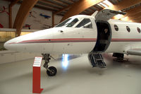 OY-SBR @ EKVJ - Aérospatiale SN601 Corvette in North Flying livery in Danmarks Flymuseum at Stauning airport