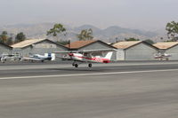 N9435U @ SZP - 1976 Cessna 150M, Continental O-200 100 Hp, landing Rwy 22 - by Doug Robertson