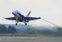 J-5015 @ LFSI - Swiss Air Force McDonnell Douglas FA-18C Hornet, Take off rwy 29, St Dizier-Robinson Air Base 113 (LFSI) - by Yves-Q
