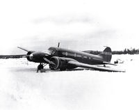 CF-EJW - Aircraft had collapsed port oleo strut upon readying to taxi for take off from Lake Eon, in Northern Quebec, Winter, 1954. Pilot , and two passengers, (one my dad) had to wait for fly-in of another aircraft to pick them up. - by Kenneth Stuart Atkins  from Ottawa, Ontario