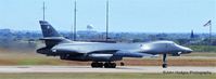 86-0140 @ KDYS - Last Lancer, the last B-1 produced, lights the burners for takeoff - by John Hodges